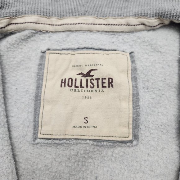 [S] Gray Zip Up Hollister Hooded Sweater - Picture 3 of 7